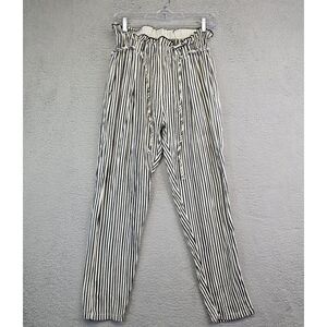 Billabong Desert Adventure Pants Womens S‎ Tapered Ruffle Waist Striped Preppy